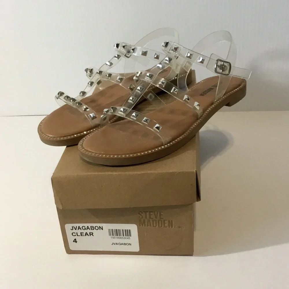 Steve Madden Clear Studded Slingback Sandal - Clear/Tan